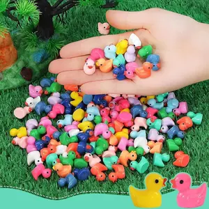 50Pcs Luminescent Mini Resin Ducks - Glow-in-the-Dark Resin Animal Sculptures, Home Decor Accessory for Party Favors, Indoor Home Decoration & Interior Decoration Accessories (Random Colors) Decorative Home Ornament
