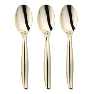 Gold Disposable Plastic Serving Spoons