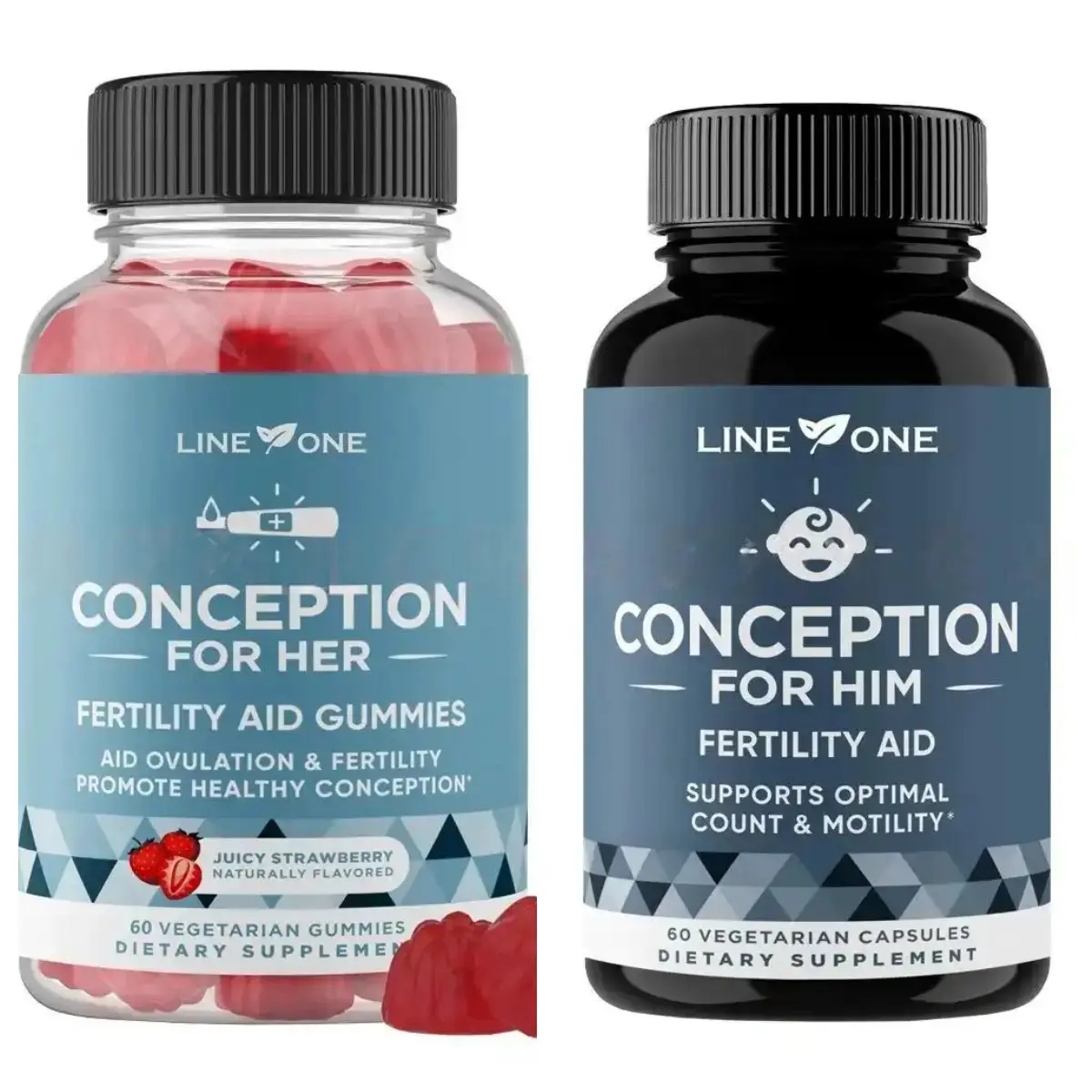 Conception for Her + Him Bundle - Fertility Supplements Combo for Women & Men - Promote Hormone Balance, Cycle Consistency, Aid Ovulation, Sperm Health