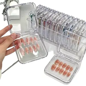 5pcs Transparent Plastic Nail Art Storage Box, Portable Nail Polish Organizer, Dust-Proof & Moisture-Resistant, Compact & Lightweight