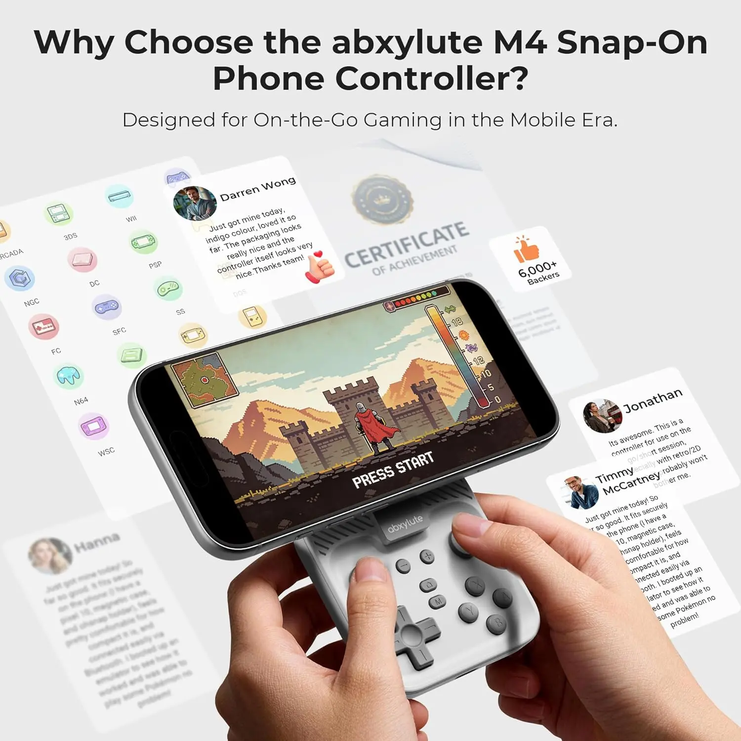 abxylute M4 Snap-On Mobile Gaming Controller for Android & iPhone