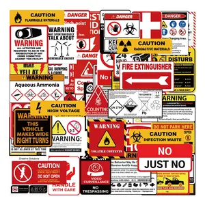 75pcs Warning Sign Stickers Pack, Danger Caution Safety Notice Labels, Industrial Retro Waterproof Decals for Laptop, Car, Toolbox and Scrapbooking, Car Truck Decal