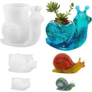 3 Snail Silicone Molds, DIY Epoxy Resin Molds, Soap Molds, 3 Sizes, Animal Shape 3D Resin Molds, Office and Cabinet Decorations