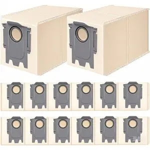 2.7L Large Capacity Disposable Dust Bags for Robot Vacuum Cleaner, 14 Pack Replacement Bags, Compatible with Multiple Roborock Models, Premium Filtration Efficiency, Durable Leak-Proof Design