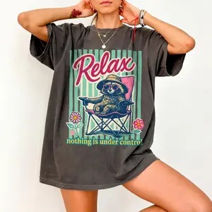 Comfort Colors Chill Raccoon Shirt, Relax Nothing Is Under Control Tee, Funny Animal Shirt, Cute Summer Graphic Tee, Raccoon Lover Gift