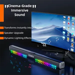 HUICHANG 10-Speaker RGB Soundbar – Wireless Bluetooth 5.3 Slim 34.6” Design,  Deep 9D Bass, TWS Stereo, Piano Black Finish, AUX/USB/Coaxial Inputs, Perfect for Home Theater, TV, Gaming & Party Smartphone Audio，Black Friday, gifts
