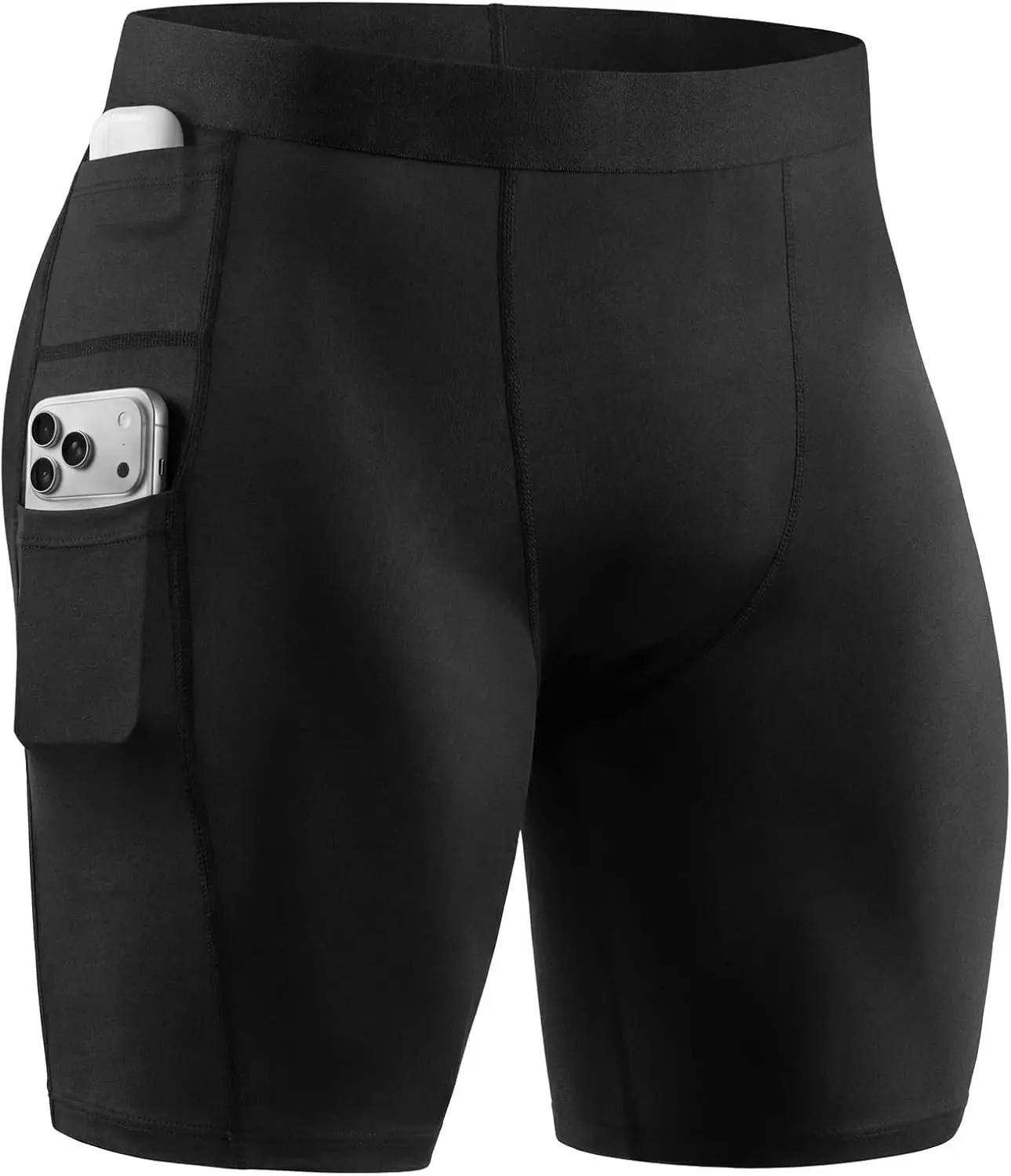 Mens Compression Shorts with Pocket - Spandex Athletic & Running Shorts, Workout Performance Underwear