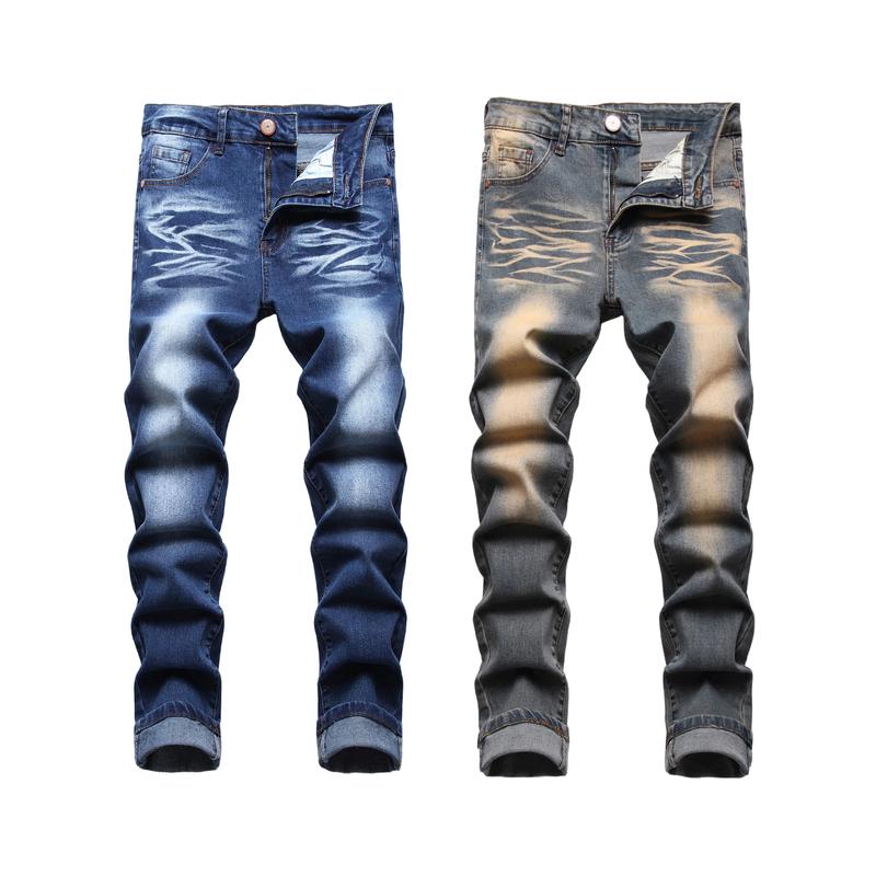 JUNBAOSS Men's Multi Pack Slim Fit Stretch Jeans Ripped Skinny Jeans for Men, Distressed Straight Leg Fashion Casual Popular Chic Comfort Flex Waist Denim Pants, Menswear Classic Street Style Cotton Fabric Jean Natural Hipster Personalized Stylish Jeans O