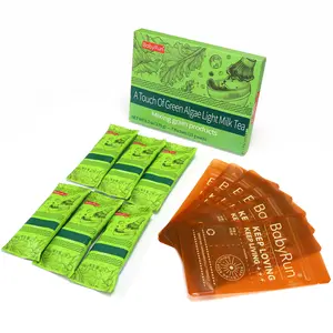 Portable meal replacement milk tea (7 packets), low sugar, suitable for ketogenic diets, portable packaging, easy to digest, perfect as a pre-workout meal replacement, spirulina milk tea flavor. (Beverage)