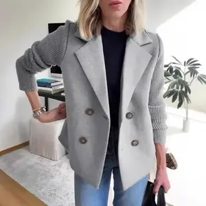 2025 Autumn Women's Suit Collar Casual Top Woolen Coat for Women