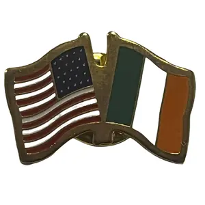 Ireland / United States Pin - Representing Both National Flags in a Single Accessory