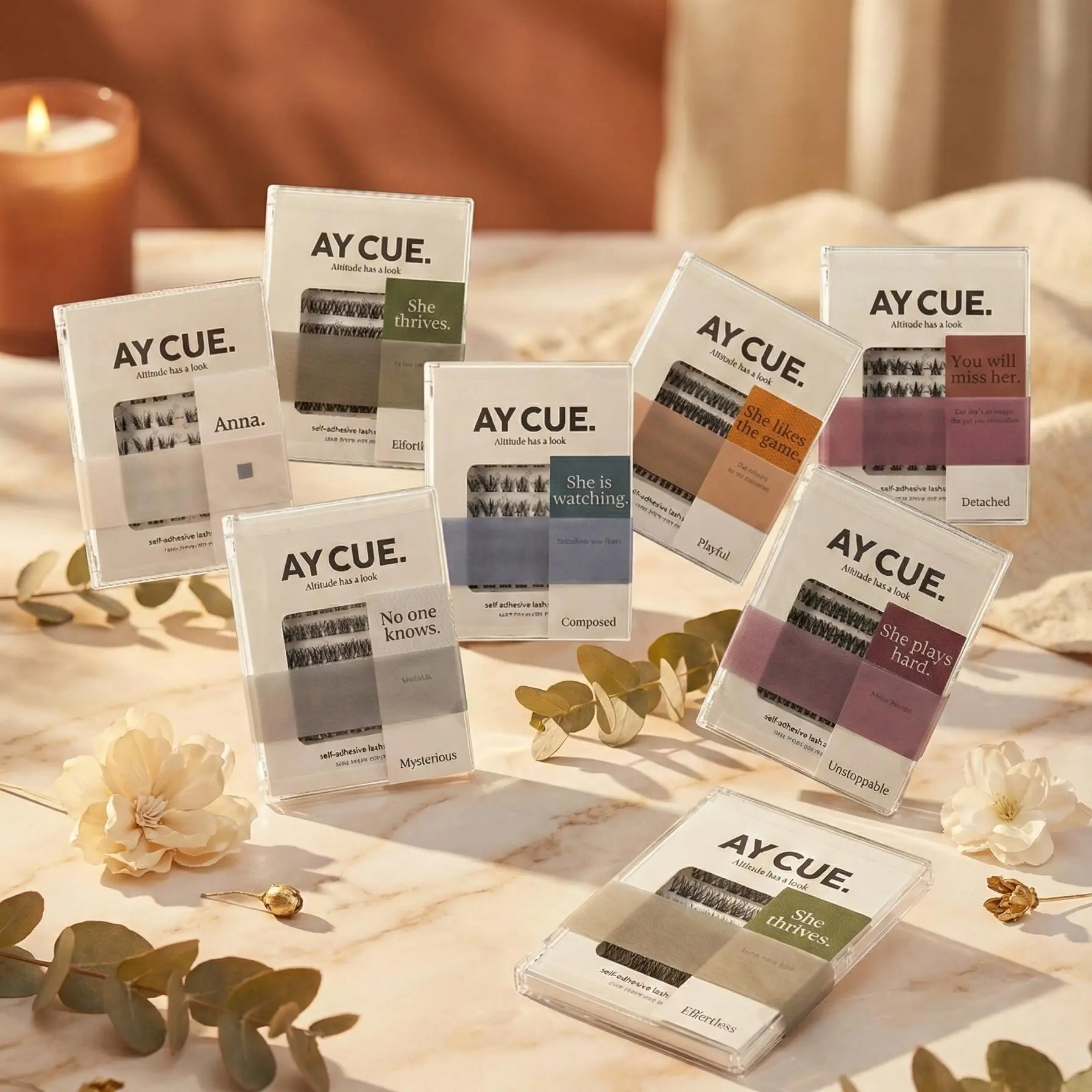 AYCUE Self-adhesive Lash Clusters Glue-free Eyelashes Extensions for Natural Look Easy Application Makeup Cosmetic