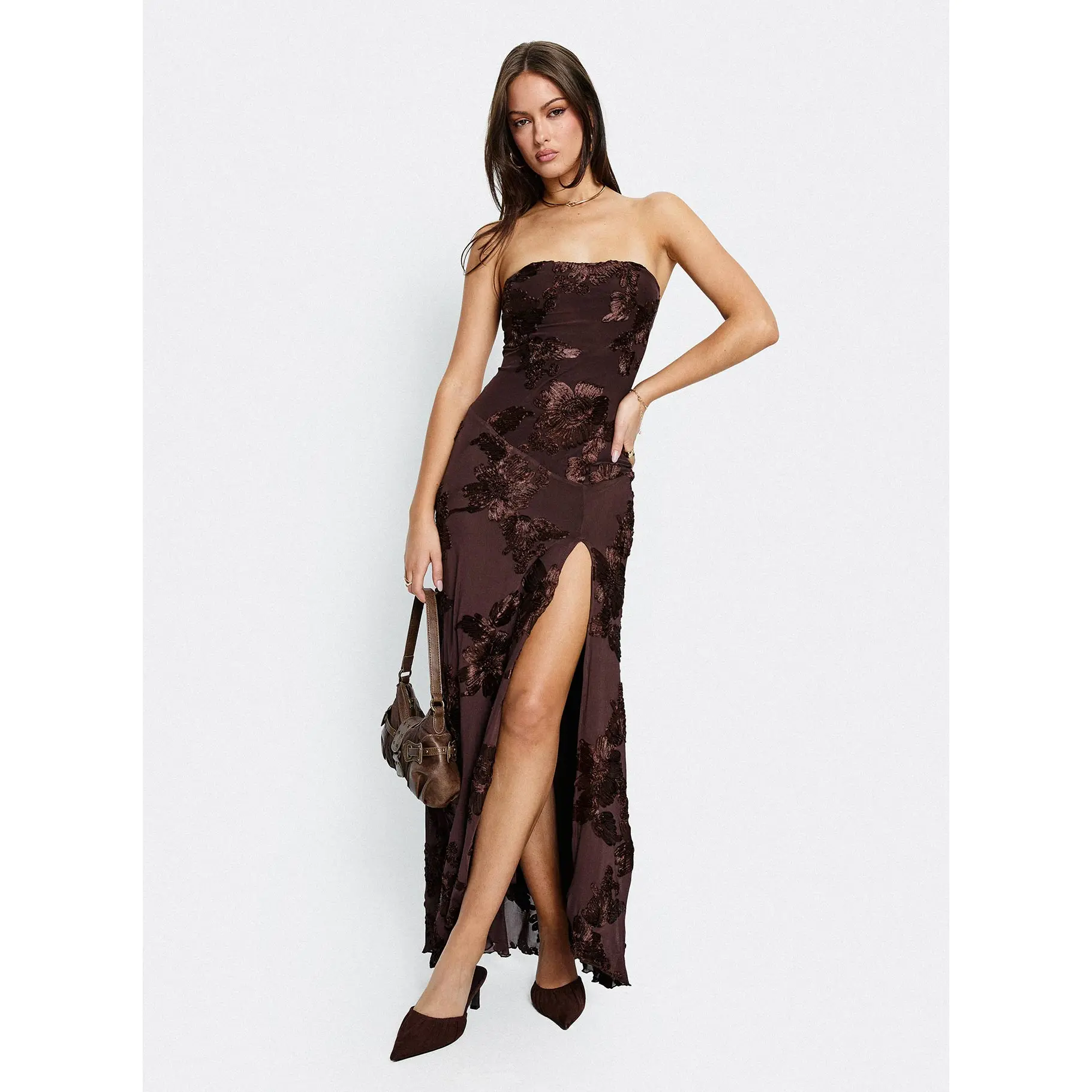 chocolate brown party dresses