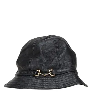Pre-owned GUCCI Others Small Leather Goods Horsebit Leather Bucket Hat