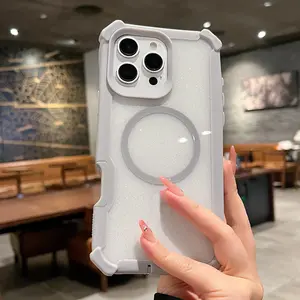 Sparkling Magsafe Magnetic Shockproof Phone Case for iPhone 17 Pro Max 16 Pro Max 15 Pro Max 14 13 12 11, Stylish Protective Cover