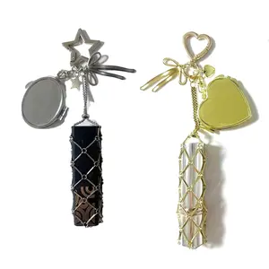 Bag Pendant Fashion Original Simple Metal Stainless Steel Mesh Bag Pendant Korean Style Keychain Lipstick Mesh Bag