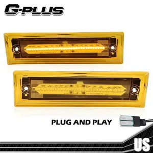 Amber Lens LED Front Side Marker Light Fit For 81-91 Chevrolet C10 C20 GMC Side Lights G-PLUS