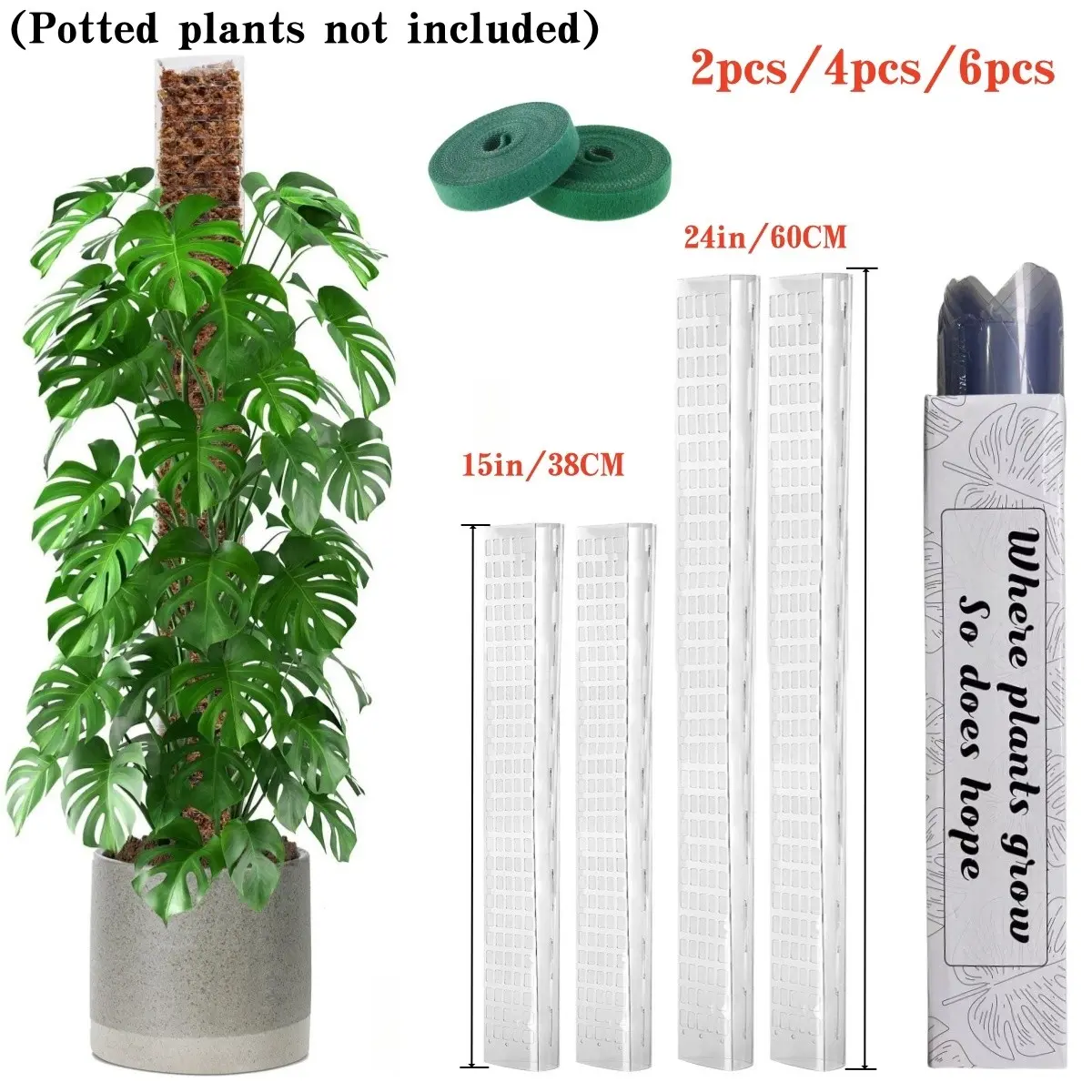 Plastic Moss Pole for Plants Monstera,15in/24in/36in/48 inch Moss Pole  Plastic Plant Stand Indoor Climbing Plants Guardian Tutors Pot Moss Stick  For Plants Growth Garden Support - TikTok Shop