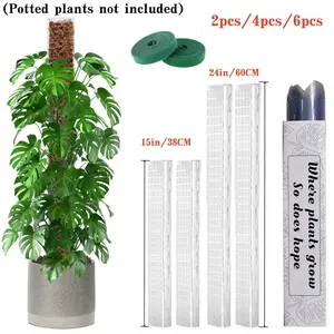 Plastic Moss Pole for Plants Monstera,15in/24in/36in/48 inch Moss Pole Plastic Plant Stand Indoor Climbing Plants Guardian Tutors Pot Moss Stick For Plants Growth Garden Support