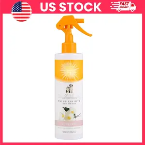 Waterless Dog Shampoo Spray, No Rinse Dog Bath Spray, Baking Soda Dog Deodorizer for Odor Control & Coat Freshening, Dry Dog Shampoo with White Jasmine Scent for Dogs & Puppies, Pet Grooming Supplies for Between Baths, Summer Pet Care Essentials