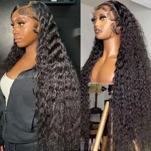 Bling Hair Transparent Lace 13x6 Deep Wave Frontal Wig For Women Pre Plucked 13x4 Deep Wave Lace Frontal Wigs For Women 180Density