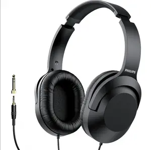 PHILIPS | Over Ear Wired Stereo Headphones for Podcasts, Studio & Recording Keyboard and Guitar with 6.3 mm (1/4") Add On Adapter