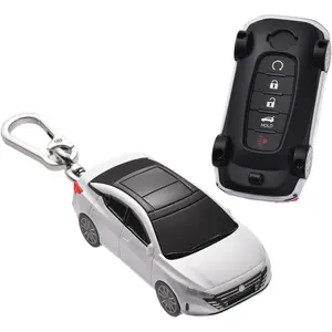 for Nissan 2023 2024 Rogue Pathfinder SL Platinum Key Fob Cover, compatible with 3/4/5 Buttons Smart Remote Key - White