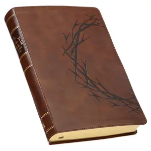 KJV Holy Bible, Giant Print Full-size Red Letter Edition, Thumb Index Tabs & Ribbon Marker, King James Version, Vegan Leather, Crown of Thorns, Brown 14 pt. Type (KJV Full Size GP Editions) Imitation Leather – May 19, 2025