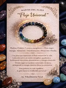 Flujo Universal / Pulseras de Chakras y Onix Negro
