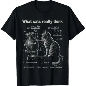 Funny Cat Physics Humor Design What Cats Really Think T-Shirt