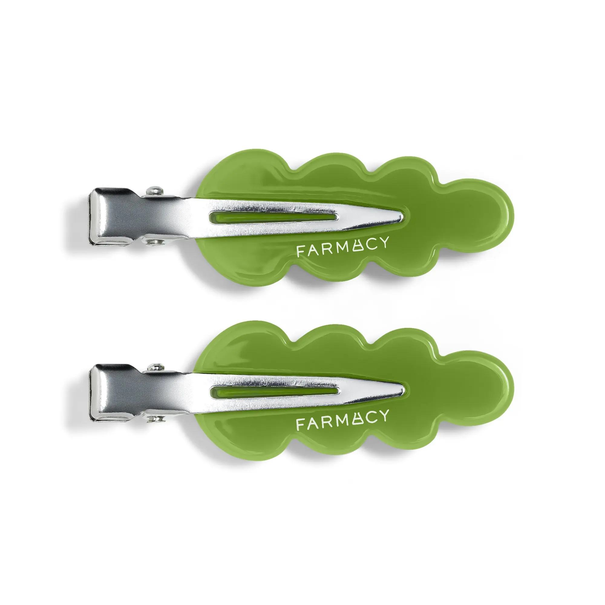 Farmacy Beauty Farm-Fresh Moringa Leaf Hair Clips, Crease-Free Self Care Products for Women, Limited Edition Set of 2, Fun Hair Clips, Everyday, Leaf Shape