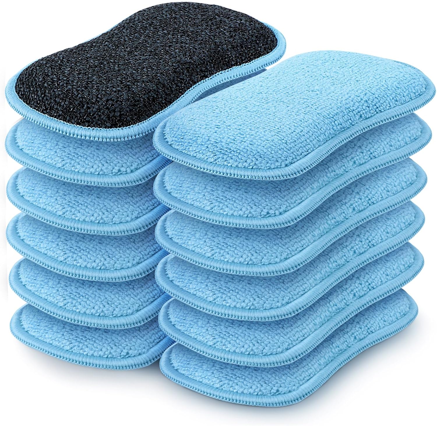 12 Pack Multi-Purpose Scrub Sponges Kitchen, Dish Sponge, Non-Scratch Microfiber Sponge for Efficiently Cleaning Dishes, Pots, and Pans (Blue) Scrubber 12 Pack Multi-Purpose Scrub Sponges Kitchen, Dish Sponge, Non-Scratch Microfiber Sponge for Efficiently Cleaning Dishes, Pots, and Pans (Blue) Scrubber