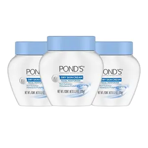 POND’S Dry Skin Cream – Moisturizing Face Cream for Deep Hydration – Daily Hydrating Facial Moisturizer for Radiant Skin – Dermatologist Tested, Non-Comedogenic Face Moisturizer, 3.9oz 3 pack