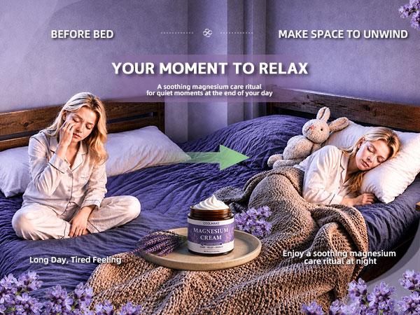 COOLMAKE Magnesium Cream – Magnesium + Lavender + Aloe + Vitamin E | Promotes Deep Relaxation, Calming Sleep Support, Post-Workout Muscle Comfort & Nourished Skin | Lightweight, Non-Sticky