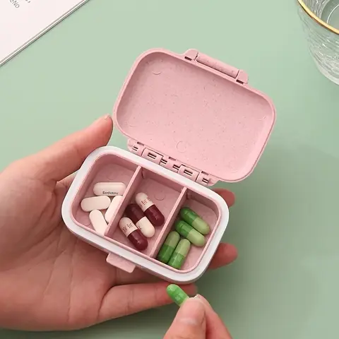 1pcs 3 Grids Travel Portable Pill Case Medicine Storage Drug Dispenser Moisture-proof Pill Box Sundries Container Tablet Organizer Vitamin Organizer Supplement Organizer