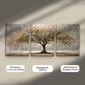 Tree Pattern Canvas Painting, Modern Wall Art Painting, Wall Art Decor for Home Living Room Bedroom Office, Ornaments, Wooden Wall Art, Art Wall Decoration
