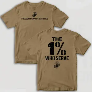 USMC The 1% Who Serve T-Shirt, Marine Corps Brotherhood Pride Graphic Tee, Semper Fi Military Honor Shirt, Veteran Support Gift, Patriotic Streetwear Casual Everyday Outfit