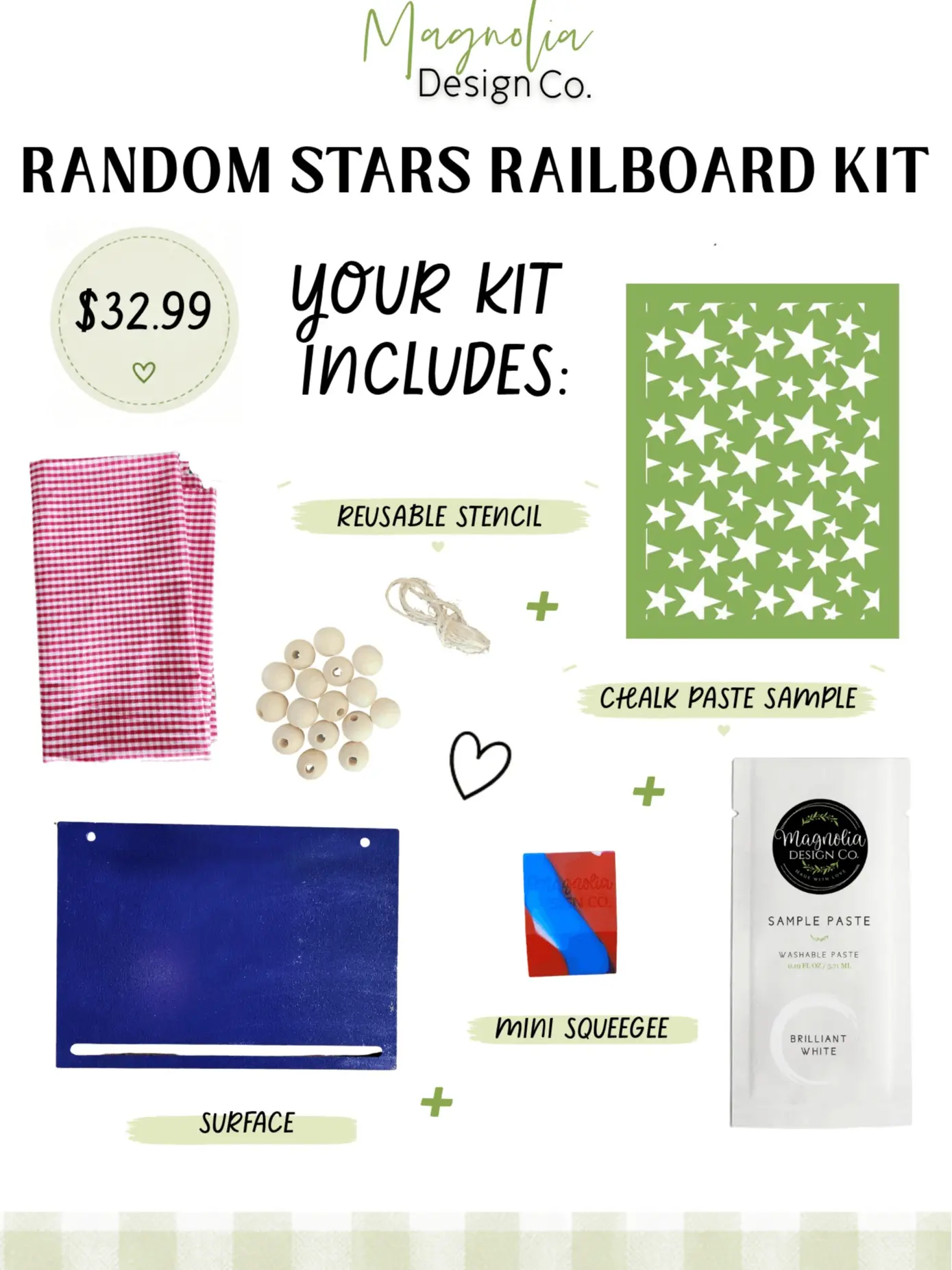 Random Stars Railboard Reusable Stencil Kit, Magnolia Design Co. | DIY Kit Patriotic Wood Sign