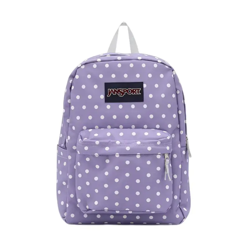 JanSport Lavender Purple White Polka Dot Backpack Pastel Aesthetic Large Capacity Teen Girl School Backpack