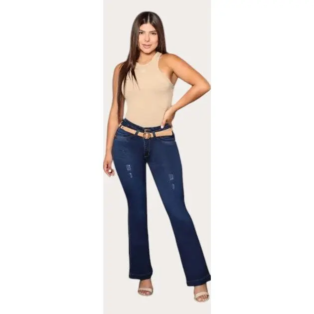PEANUTBODY Colombian Jeans Buttocks-Lifting Ref. 7914 Comfort Comfortable Bottom High Waist Jeans connie low rise jeans tummy control jeans Cotton Fabric Style