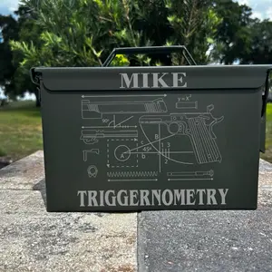 Custom Engraved Ammo Can 50 Cal – Personalized Gift for Him, Veterans, Hunters, or Collectors