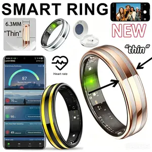 New 6.3mm Thin Smart Ring Health Monitor Smartring Outdoor Waterproof Ring Heart Rate Body Temperature Monitoring Sports rings Bluetooth