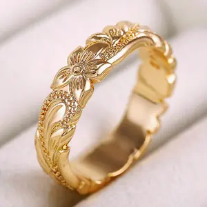 1 Piece Flower Design Nugget Ring for Women as Valentine's Day Gift, Wedding Anniversary, Gift for Relatives and Friends