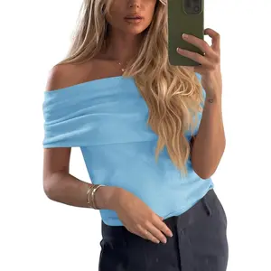Imily Bela Women's Off The Shoulder Sweaters Casual Knit Sleeveless Summer Y2K Going Out Tops Blouses