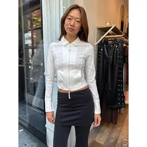 Roxy Zip Up Long Sleeve in White