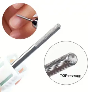 1pc Tungsten Carbide Nail Drill Bit – Straight Shaped Cuticle & Nail Engraving Bit with Chamfered Tip for Nail Shaping, Polishing, and Professional Salon Use Nail Supplies Equipment