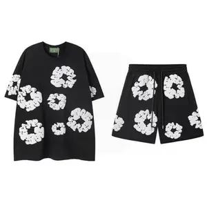 Denim Tears New Fashion Kapok Print Casual Short Sleeve T-Shirt / Pullover T-Shirt & Sports Shorts / Beach Shorts | Unisex Euro-American Trendy Hoodie, Couple Style