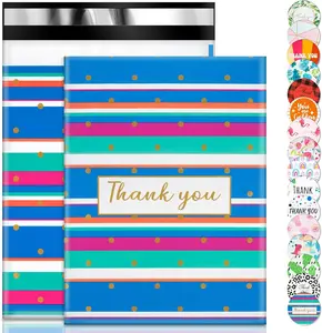 100 Pack Poly Mailers, 10X13 Envelopes Plastic Custom Mailing Shipping Bags, Poly Mailer Envelope With Self Seal Adhesive Strip - Waterproof & Tear-Proof Plastic - Rainbow Stripe