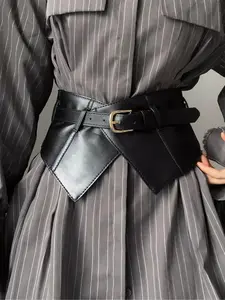 Women's Solid Color Adjustable Wide Belt, Fashionable Waistband for Dress & Jeans, Casual Waistband for Daily Clothing Decor, Trouser Skirt