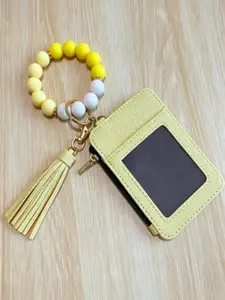 1pcs Minimalist Style, Featuring Marble-Patterned Silicone Beads Handcrafted Into A Western Cowboy Bag, Wrist Keychain, Women'S Wallet Card Holder, Bracelet Key Ring, Keychain Wristlet, Perfect Gift For Friends